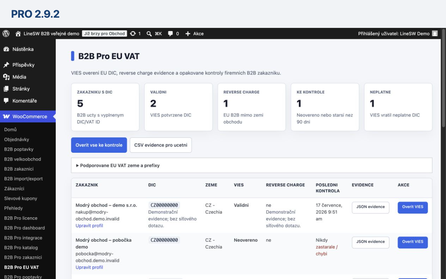 B2B Wholesale Manager CZ — Pro demo EU VAT evidence · syntetická data, bez síťového dotazu